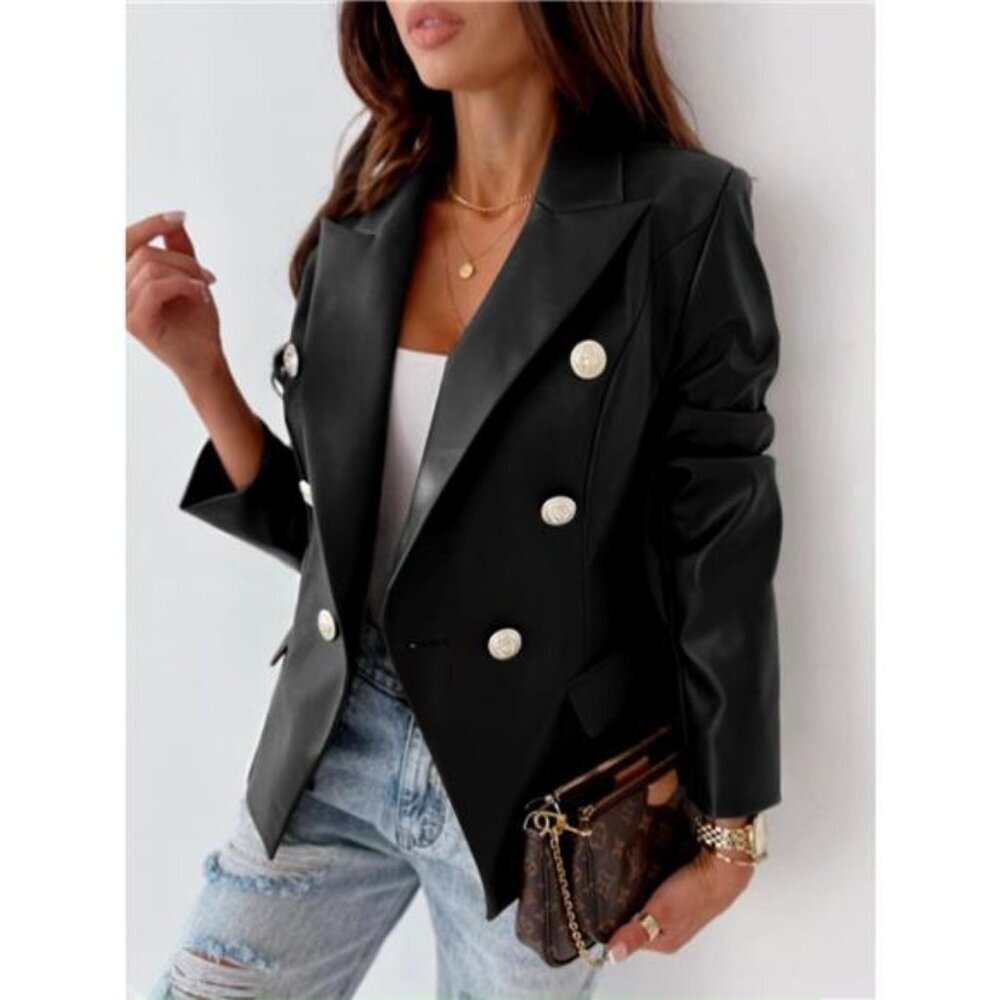 Double-Breasted Long Sleeve Blazer